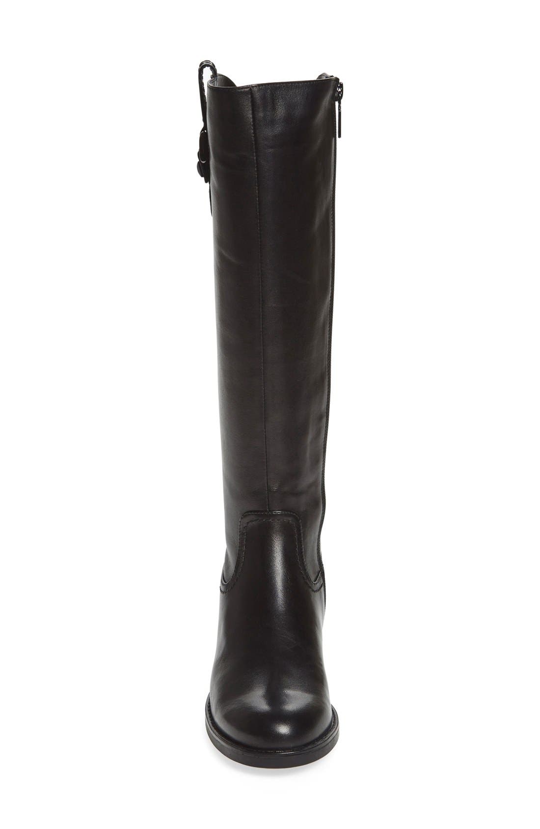 'Velvet' Waterproof Riding Boot, Alternate, color, BLACK LEATHER