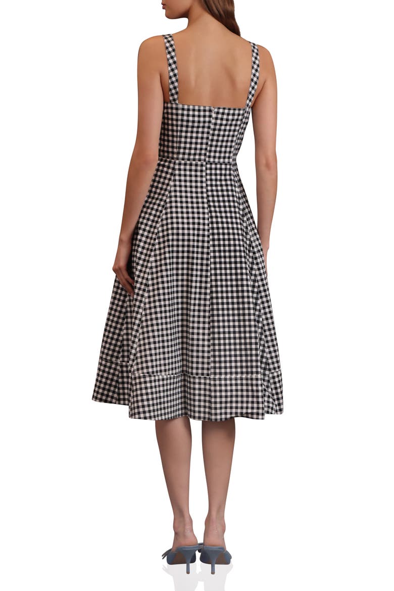 Fit and Flare Sweetheart Dress, Alternate, color, BLACK/WHITE GINGHAM