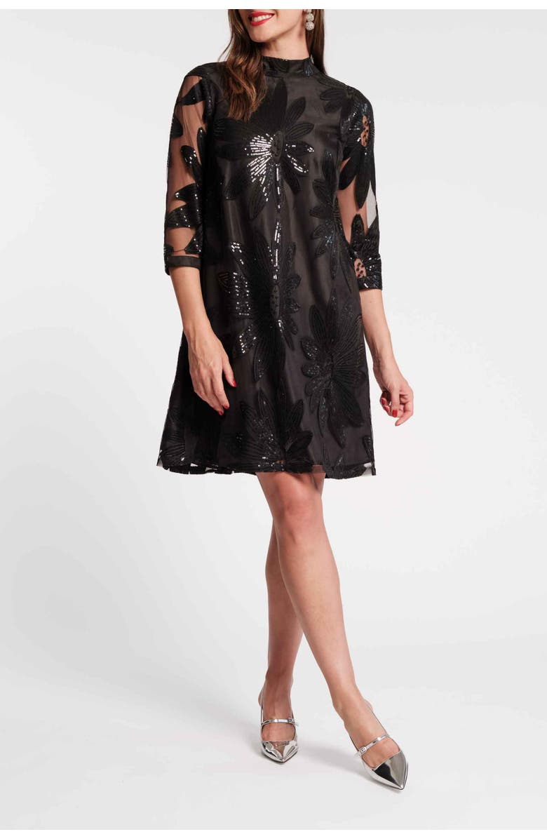 Frances Valentine Diplomat Mini Dress, Main, color, Pure Black