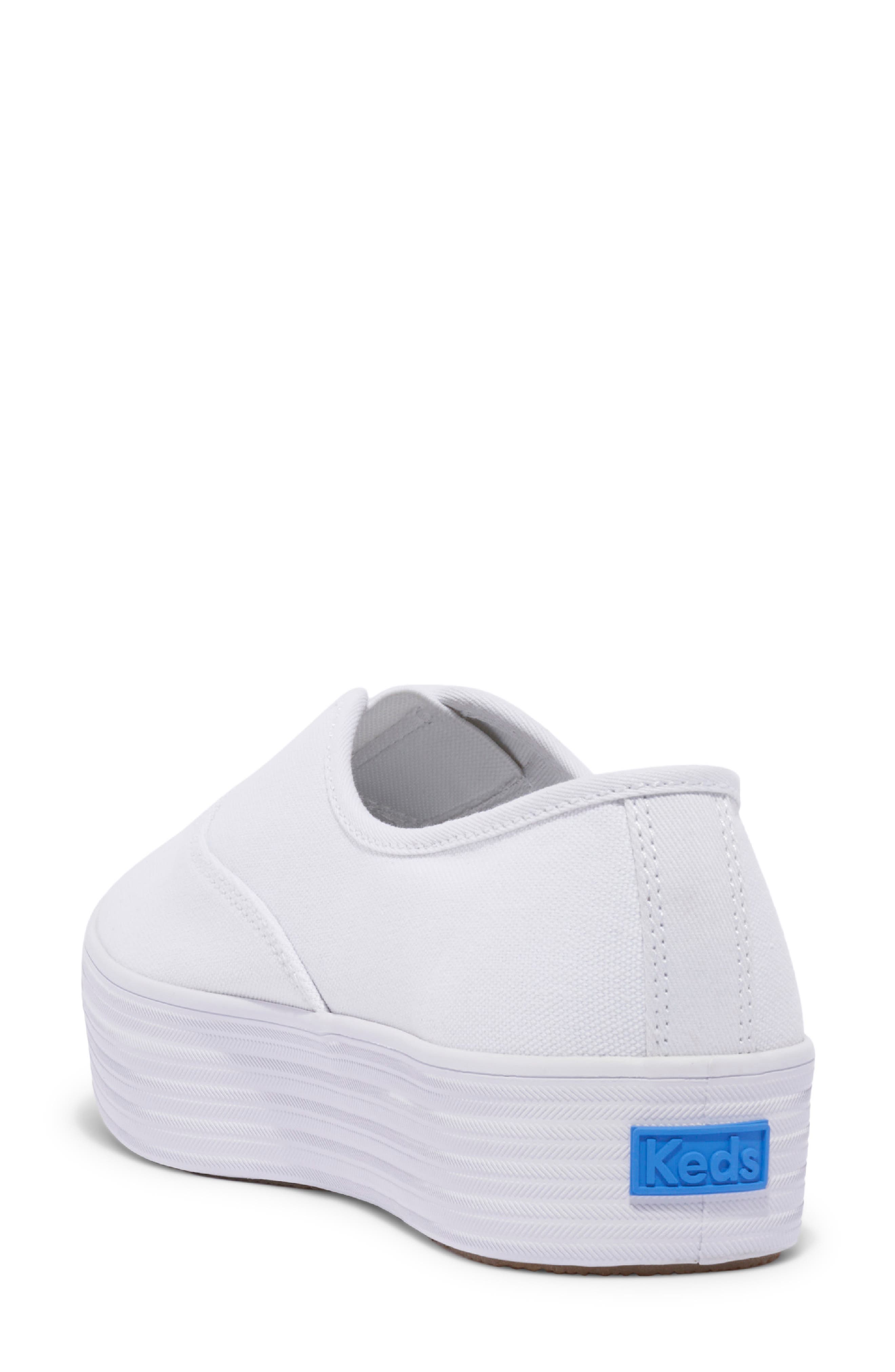 Keds<sup
®</sup
 Point Platform Slip-On Sneaker, Alternate, color, White Canvas