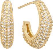 ATHRA LUXE Pavé V-Shape Hoop Earrings