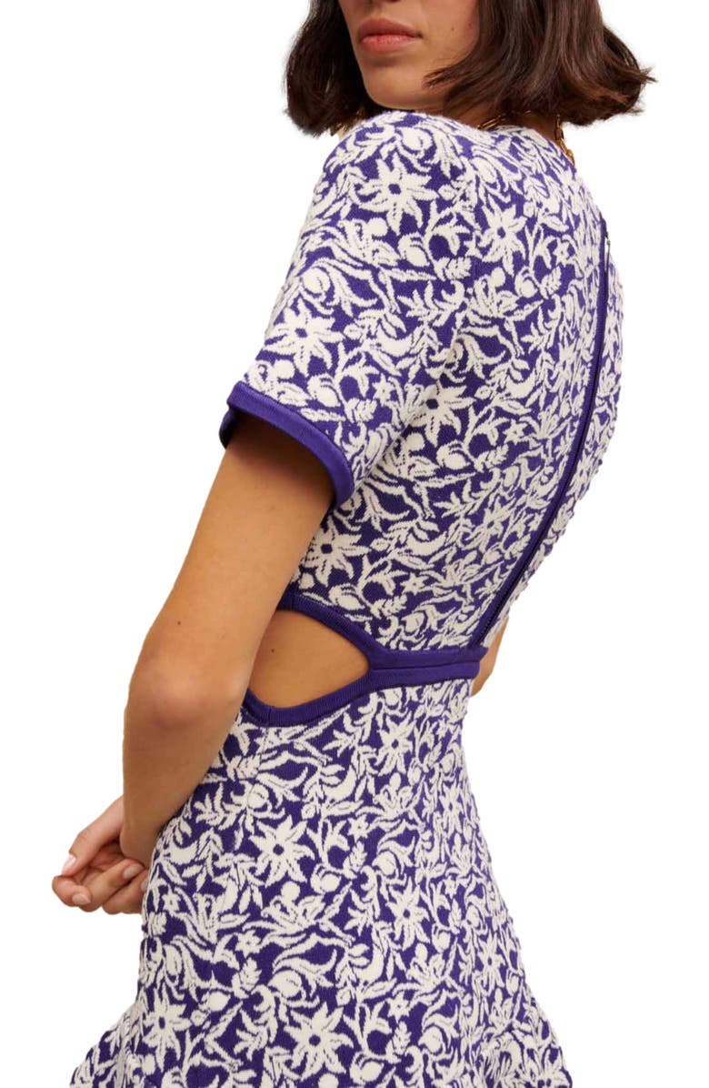 maje Responsa Floral Ruffle Dress, Alternate, color, Onirique