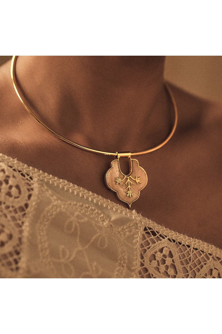 MOSAIC CHOKER, Alternate, color, Gold Plated