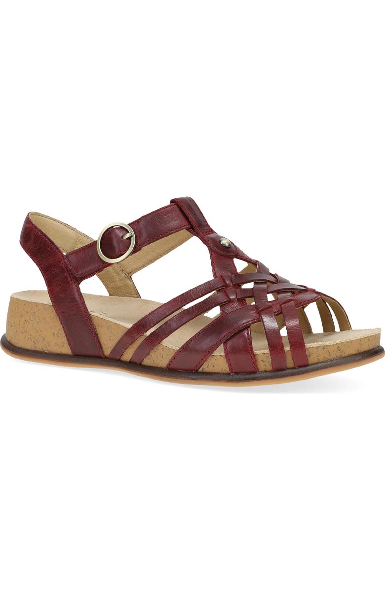 Dansko Christa Slingback Platform Wedge Sandal, Main, color, Plum