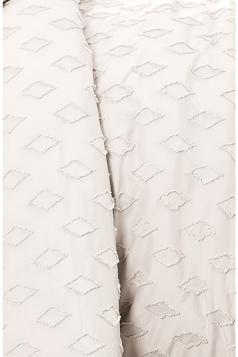 Delta Clipped Jacquard Duvet Cover Set, Alternate, color, BONE
