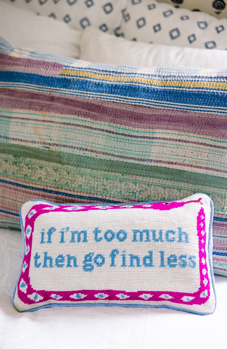 Furbish Go Find Less Needlepoint Pillow, Alternate, color, 