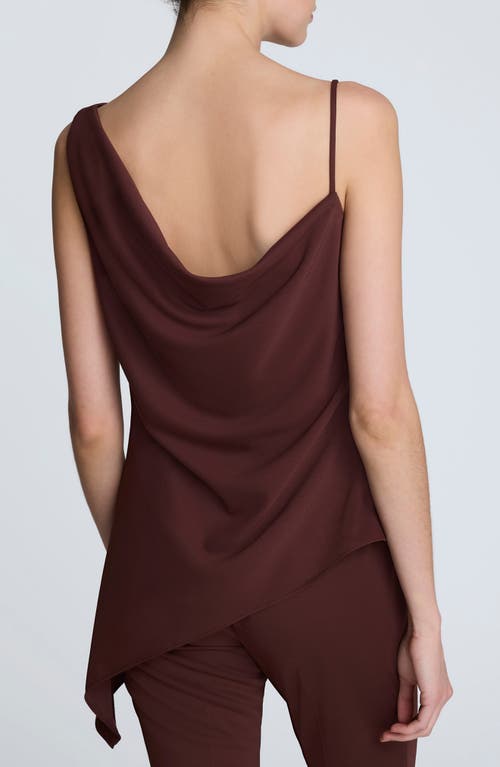 Kenneth Cole Asymmetric Drape Sleeveless Top In Burgundy