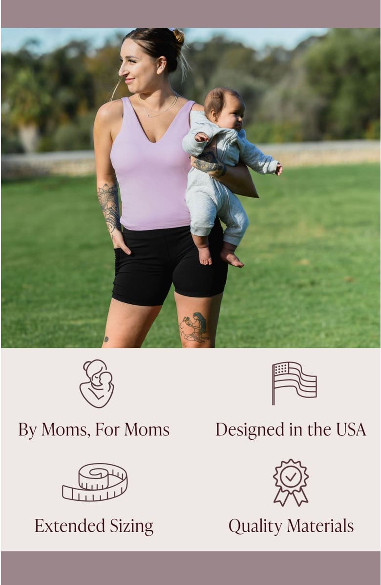 Kindred Bravely Stevie Active Postpartum Bike Short, Alternate, color, Black