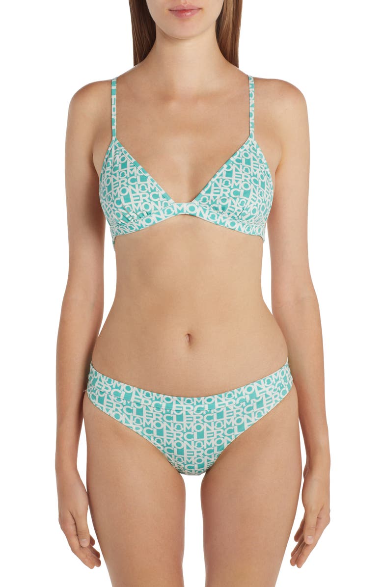 Moncler Logo Print Two-Piece Swimsuit, Main, color,