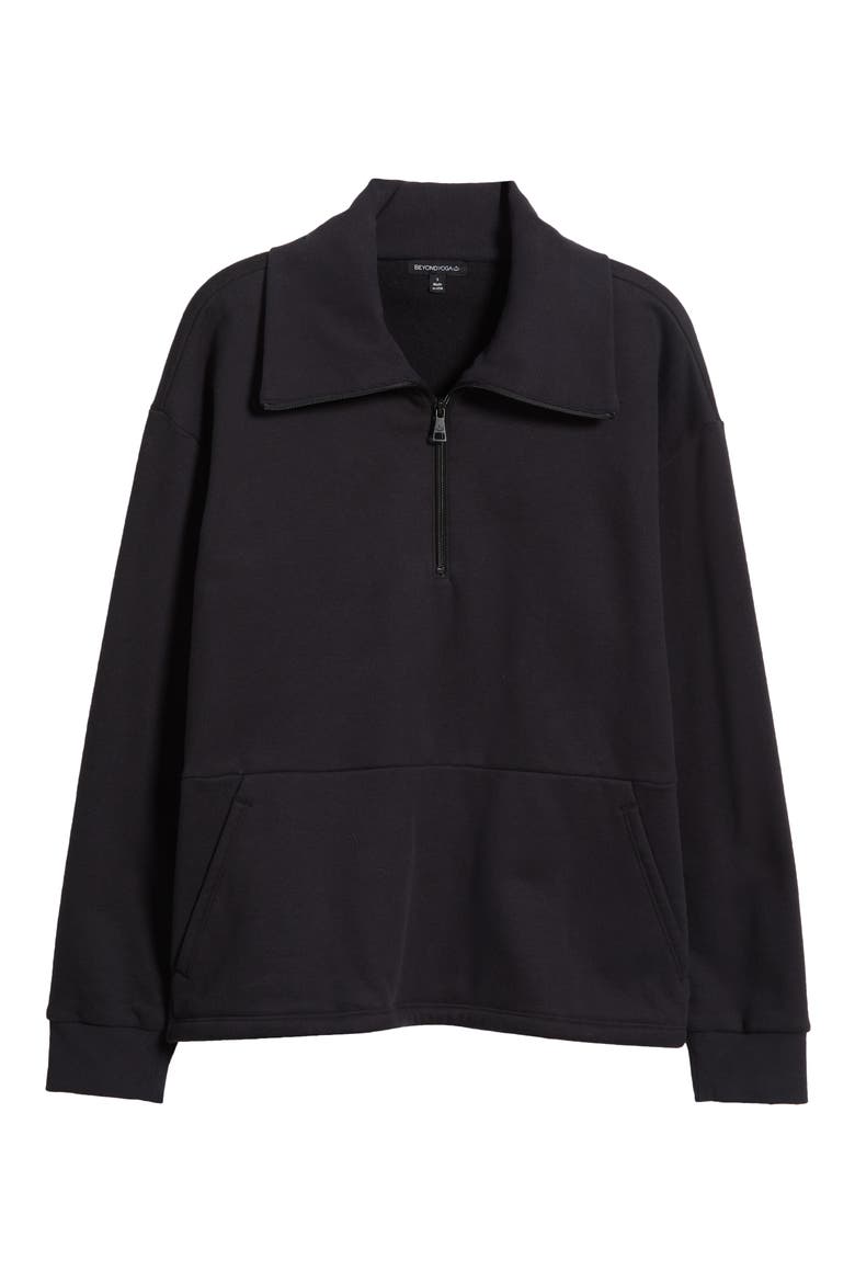 Trek Half Zip Pullover, Alternate, color, BLACK