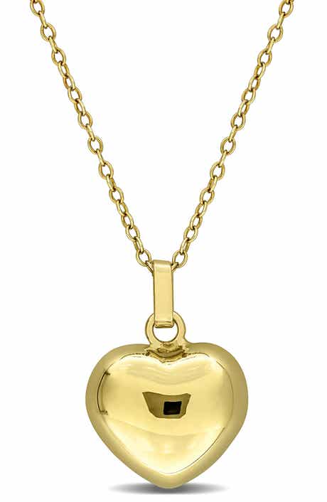 DELMAR Puffed Heart Pendant Necklace