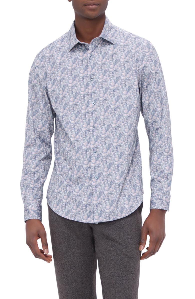 Bugatchi Jimmy OoohCotton<sup>®</sup> Abstract Print Button-Up Shirt, Main, color,