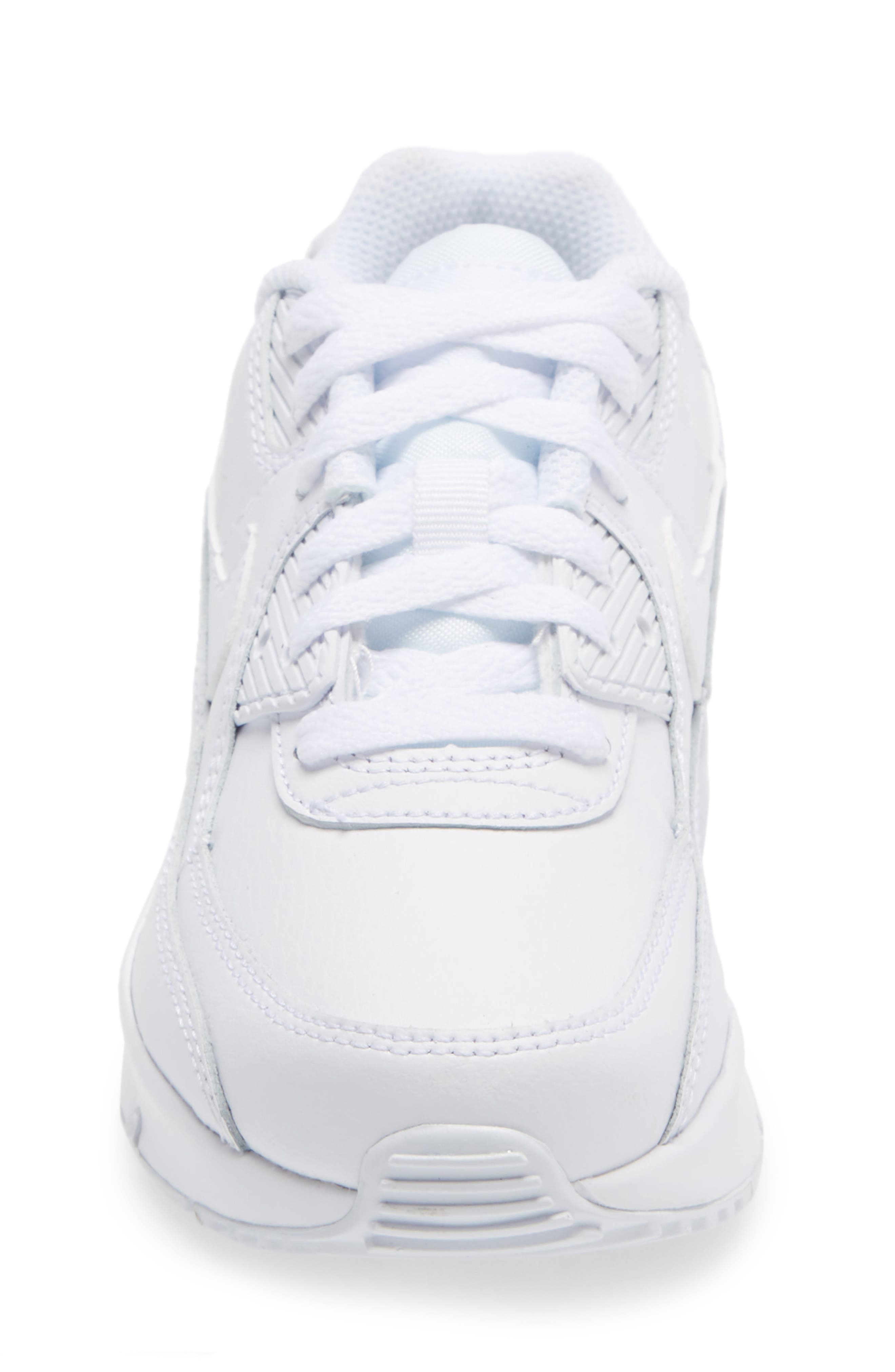 Nike Kids' Air Max 90 Sneaker, Alternate, color, White/ White/ Metallic Silver