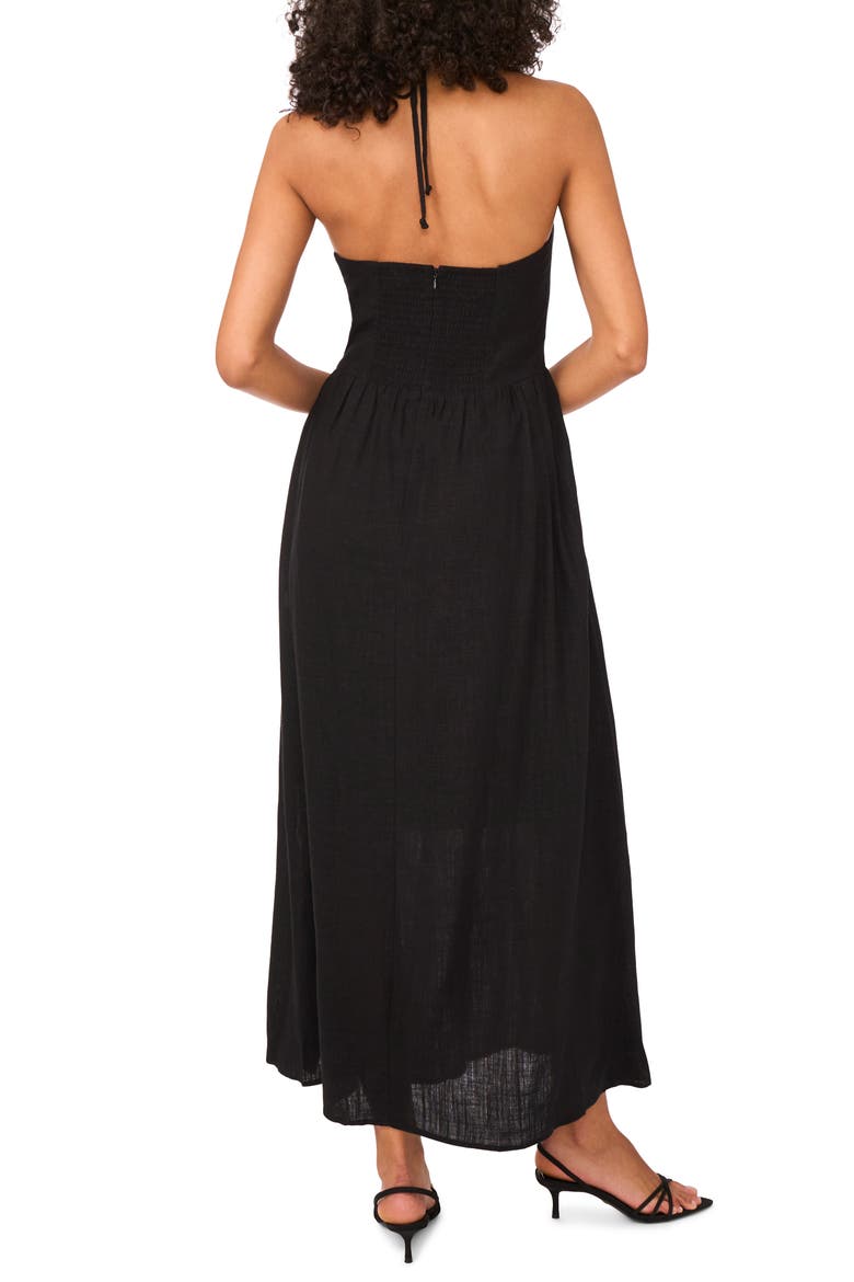 Keyhole Halter Maxi Dress, Alternate, color, RICH BLACK