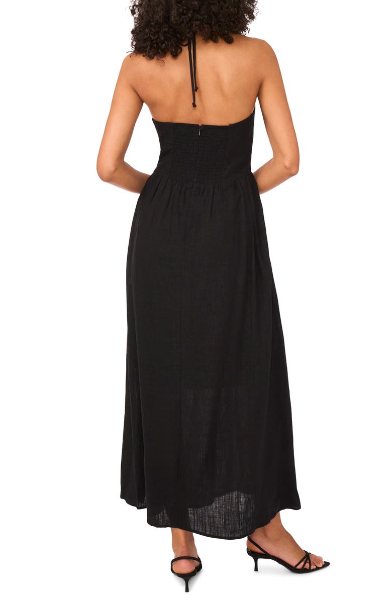 Halogen<sup>®</sup> Keyhole Halter Maxi Dress, Alternate, color, Rich Black