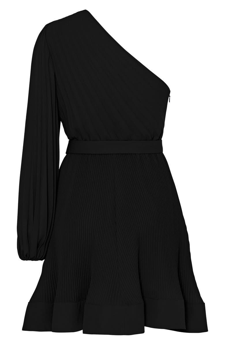 Milly Linden Pleated One-Shoulder Minidress, Alternate, color, 