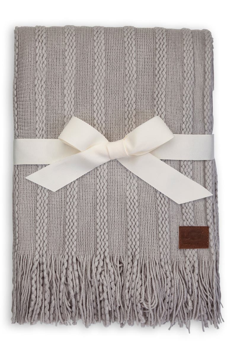 UGG<sup>®</sup> Fine Cable Knit Throw, Main, color, 