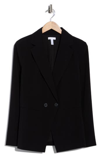 Leith Tailored Double Breasted Blazer In Black