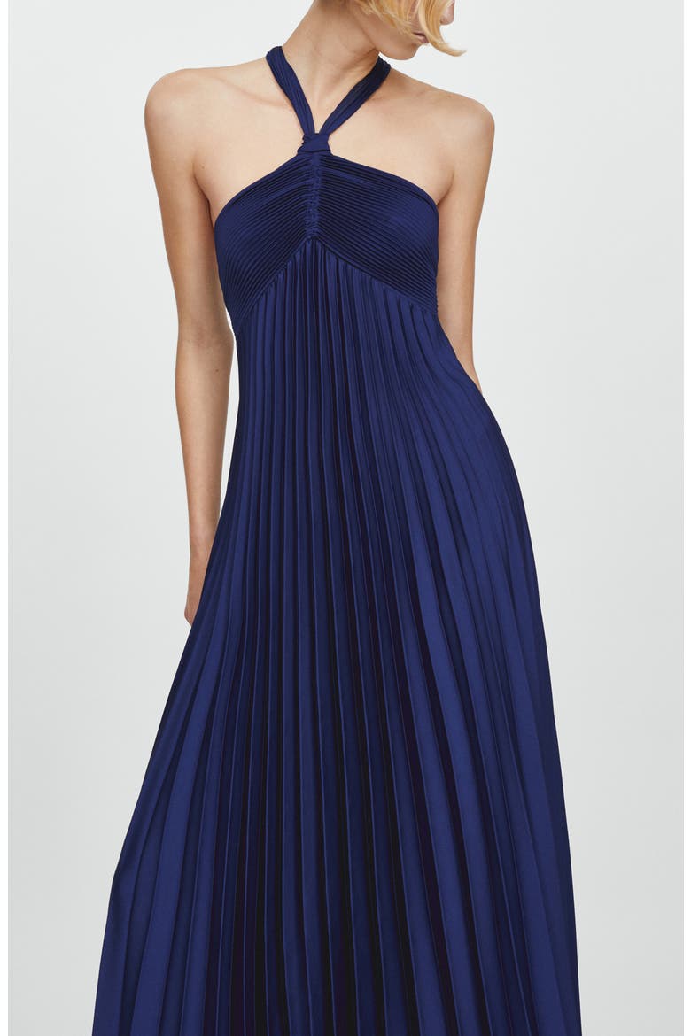 Pleated Sleeveless Maxi Dress, Alternate, color, DARK BLUE