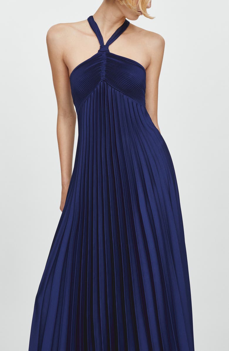 MANGO Pleated Sleeveless Maxi Dress, Alternate, color,