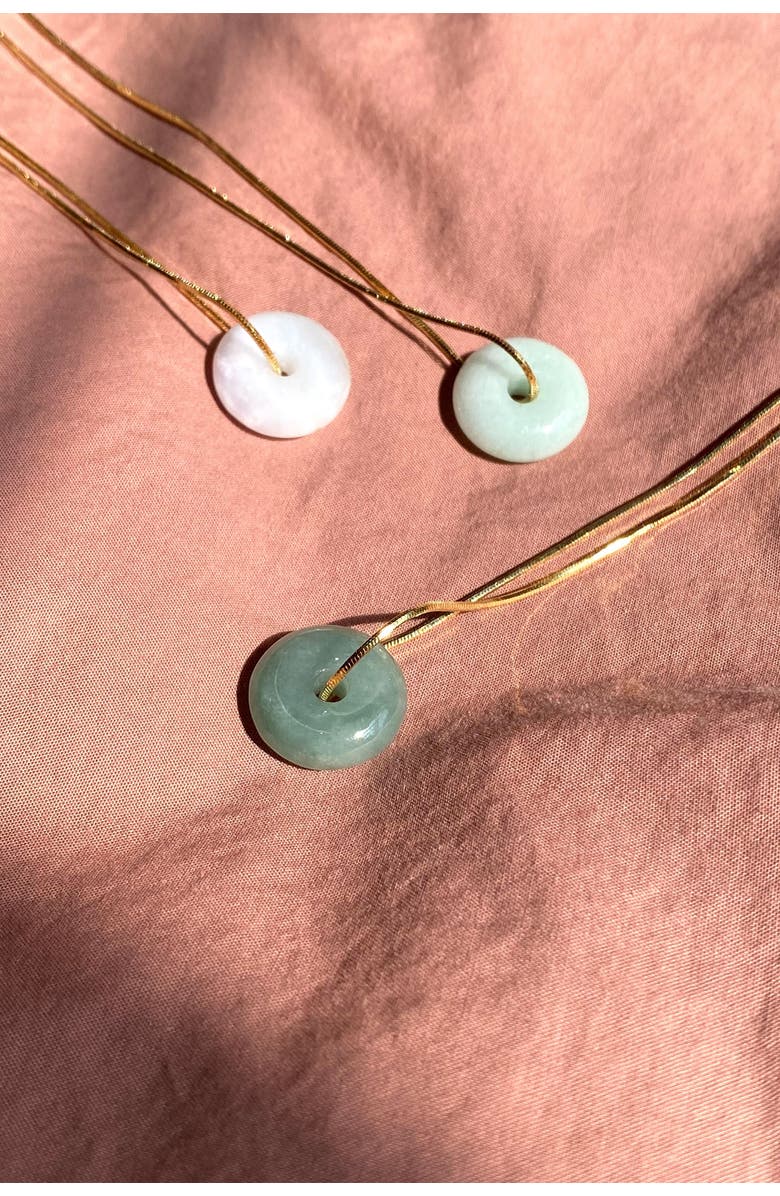 seree Button Jade pendant necklace, Alternate, color, 