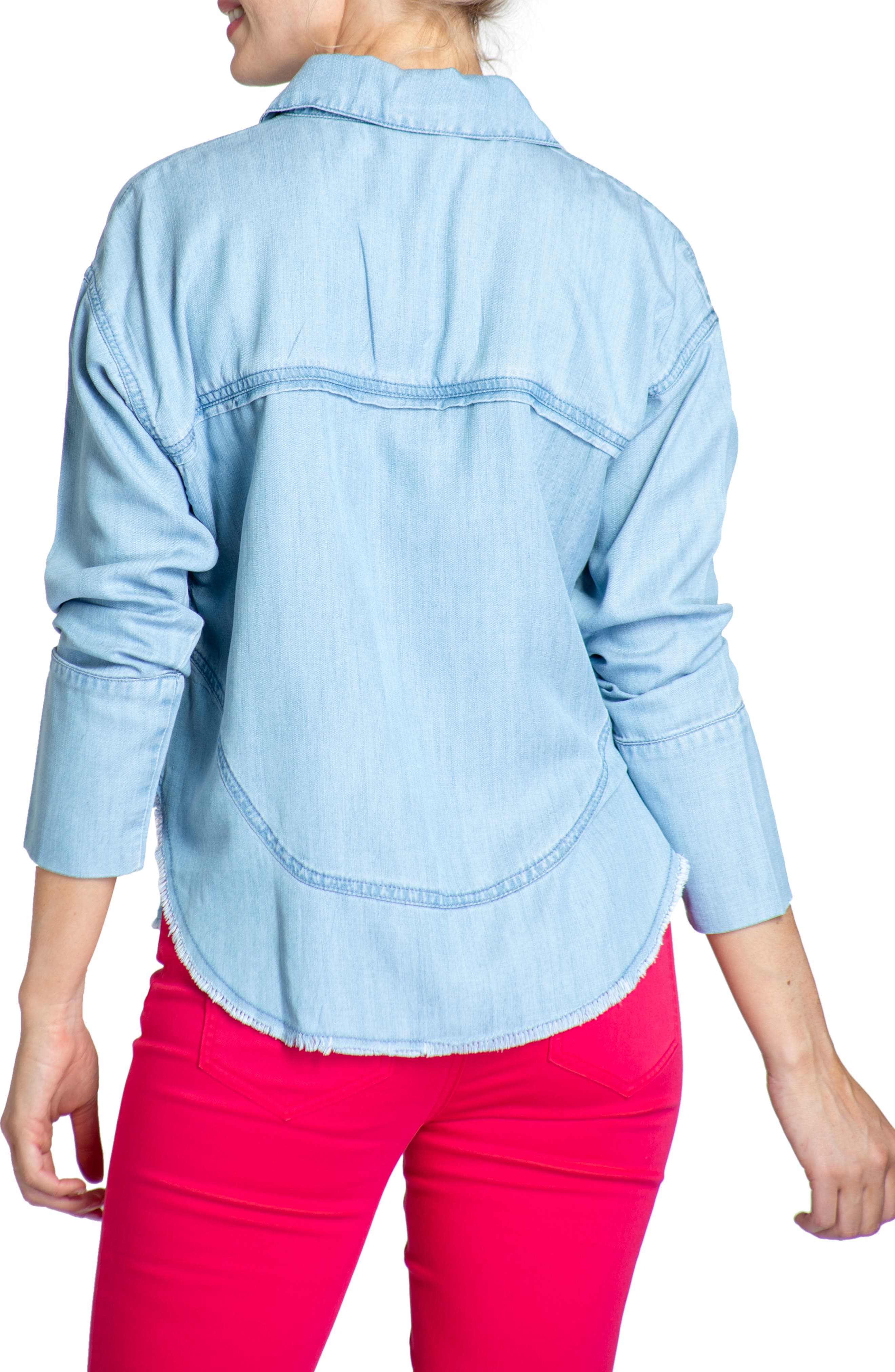 Grommet Henley Chambray Top - image 2