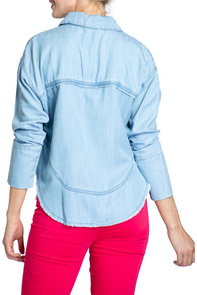 Grommet Henley Chambray Top, Alternate, color, LIGHT INDIGO