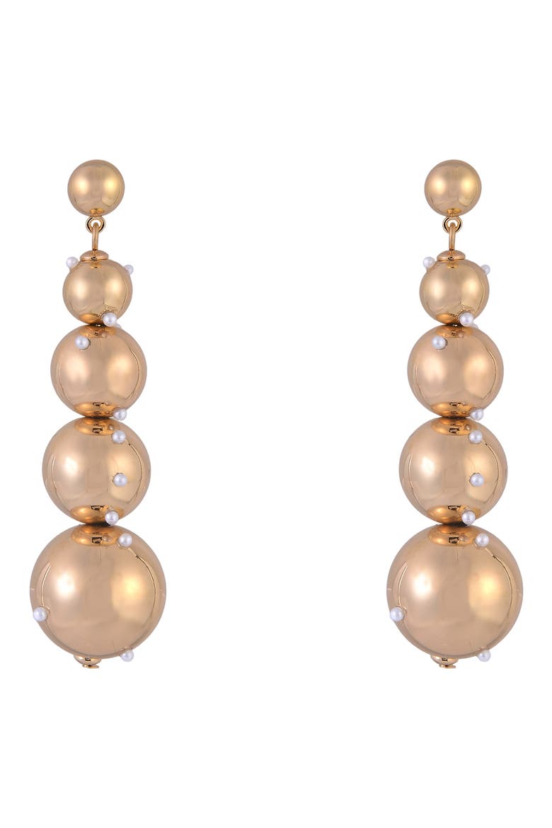 Crystal Bead Drop Earrings, Alternate, color, GOLD
