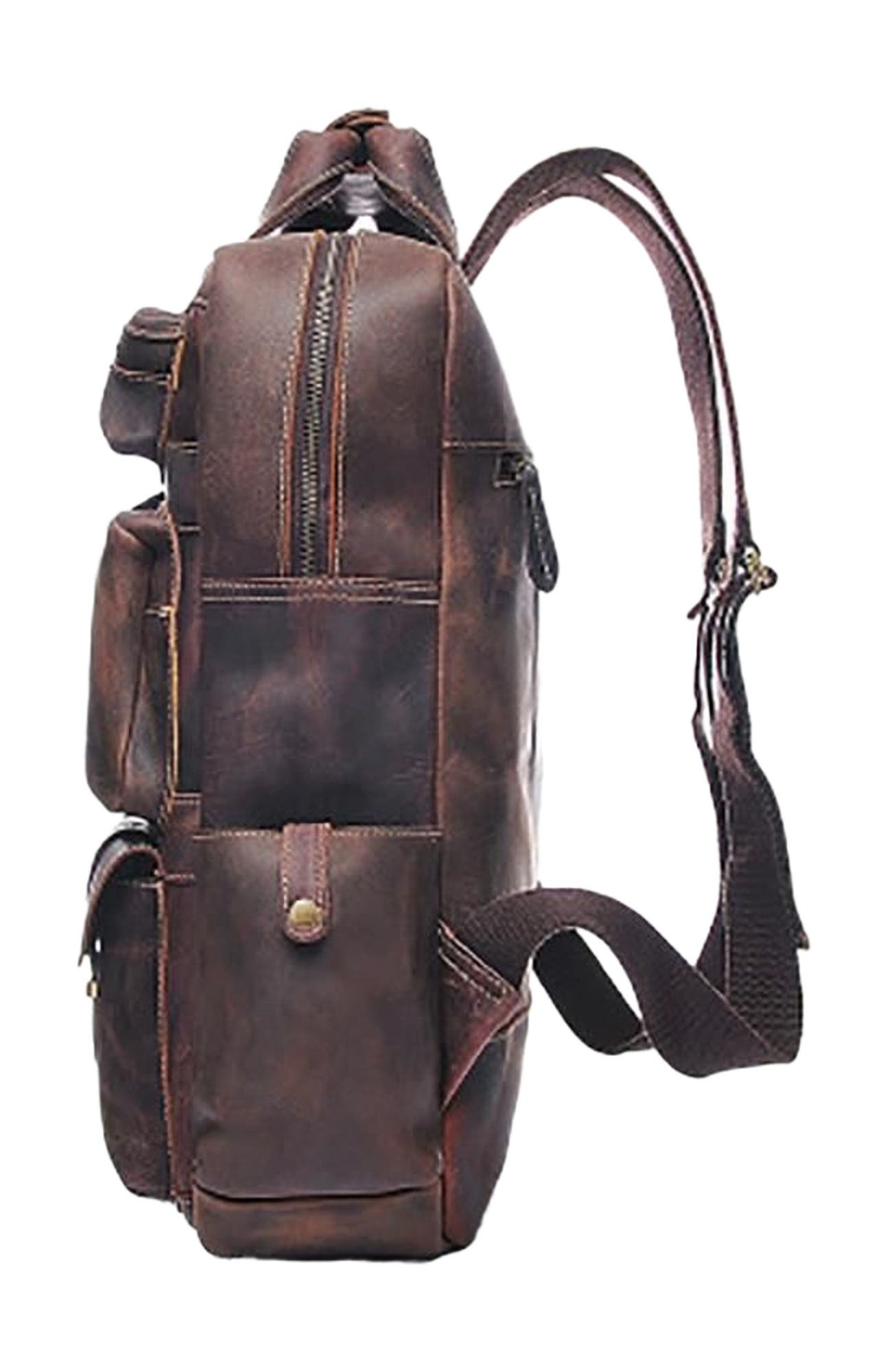 STEEL HORSE LEATHER The Shelby Backpack | Handmade Genuine Leather Backpack, Alternate, color, Dark Brown