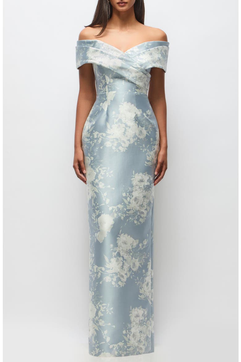Constance Off the Shoulder Column Gown, Main, color, SERAPHINA FLORAL