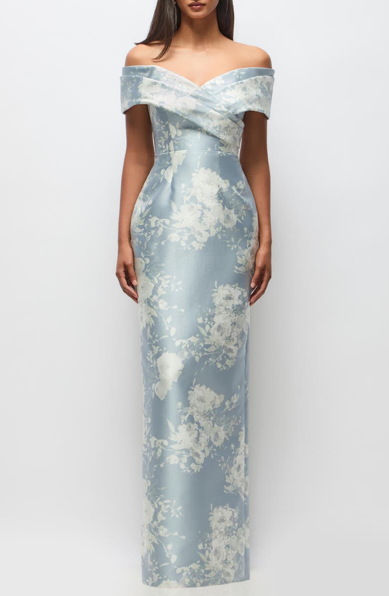 Alfred Sung Constance Off the Shoulder Column Gown, Main, color, 