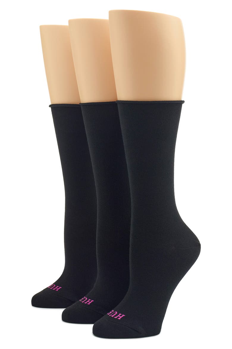 Jeans 3-Pack Socks, Main, color, BLACK