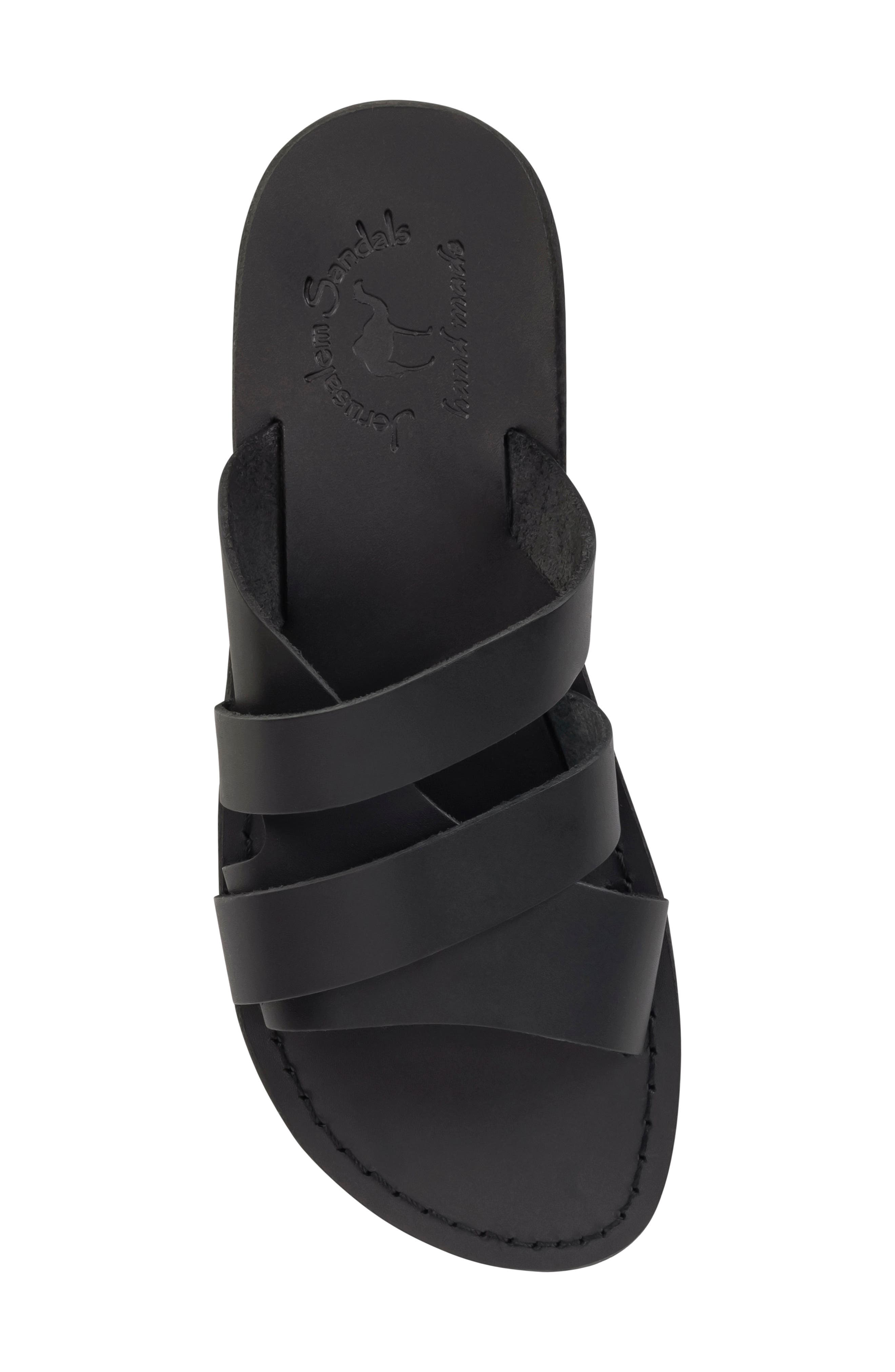 Jerusalem Sandals Lucas Slide Sandal, Alternate, color, Black