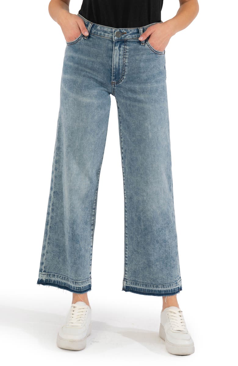 KUT from the Kloth Fab Ab High Waist Release Hem Wide Leg Jeans, Main, color,