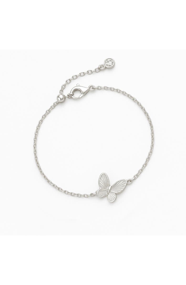 Donatello Gian Crystal Butterfly Bracelet, Main, color, Silver