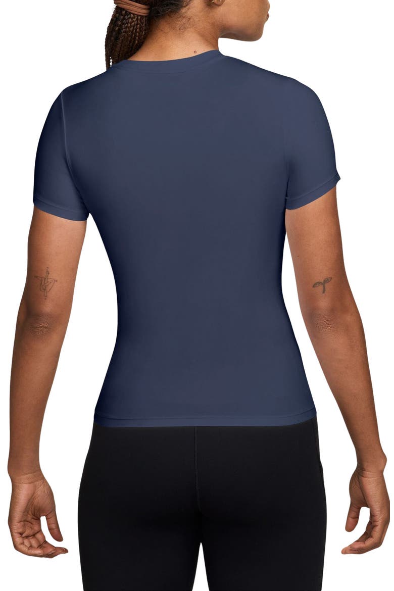 One Fitted T-Shirt, Alternate, color, MIDNIGHT NAVY/ WHITE