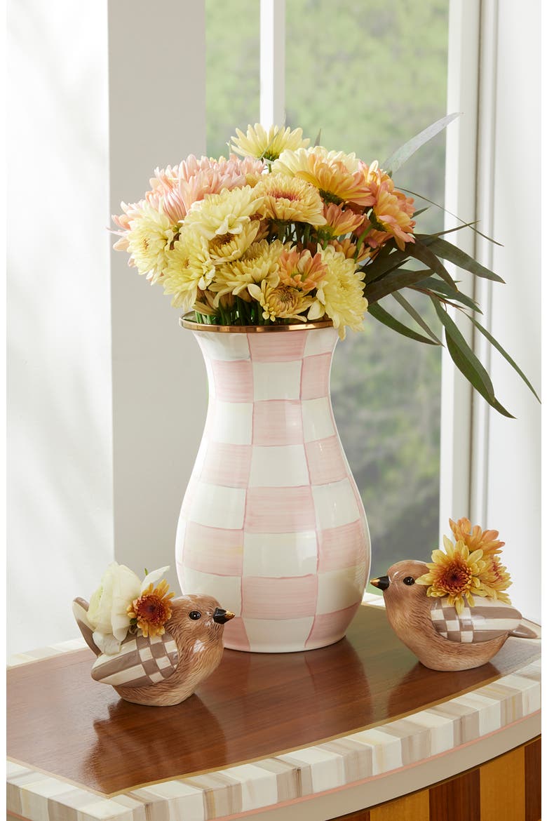 Rosy Check Tall Vase, Alternate, color, ROSY