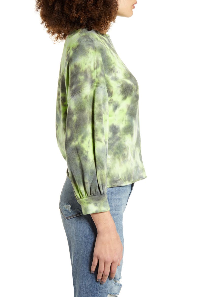 Tie Dye Crewneck Sweatshirt, Alternate, color, GREEN PUNCH TIE DYE