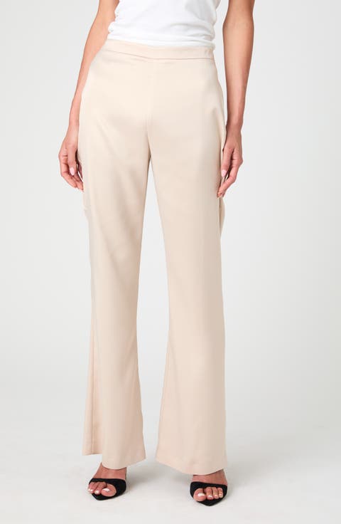 Maelys Stretch Satin Flare Trousers
