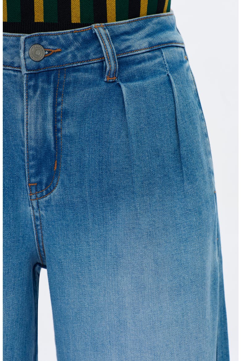 Jermey Pleated Baggy Wide Leg Jeans, Alternate, color, PERIWINKLE BLUE