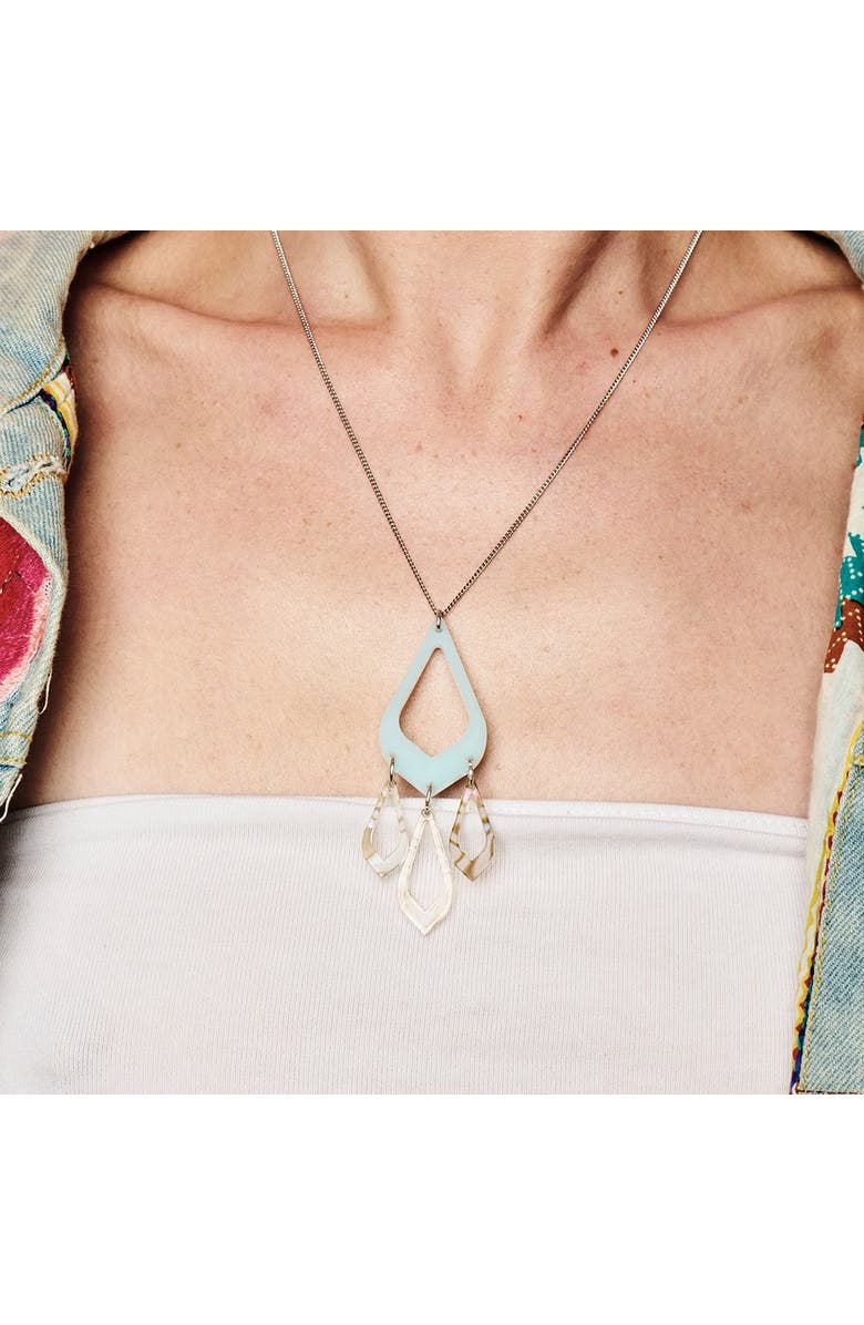 Toolally Feather Drop Pendant - Island Blue & Shell, Alternate, color, Island Blue & Shell
