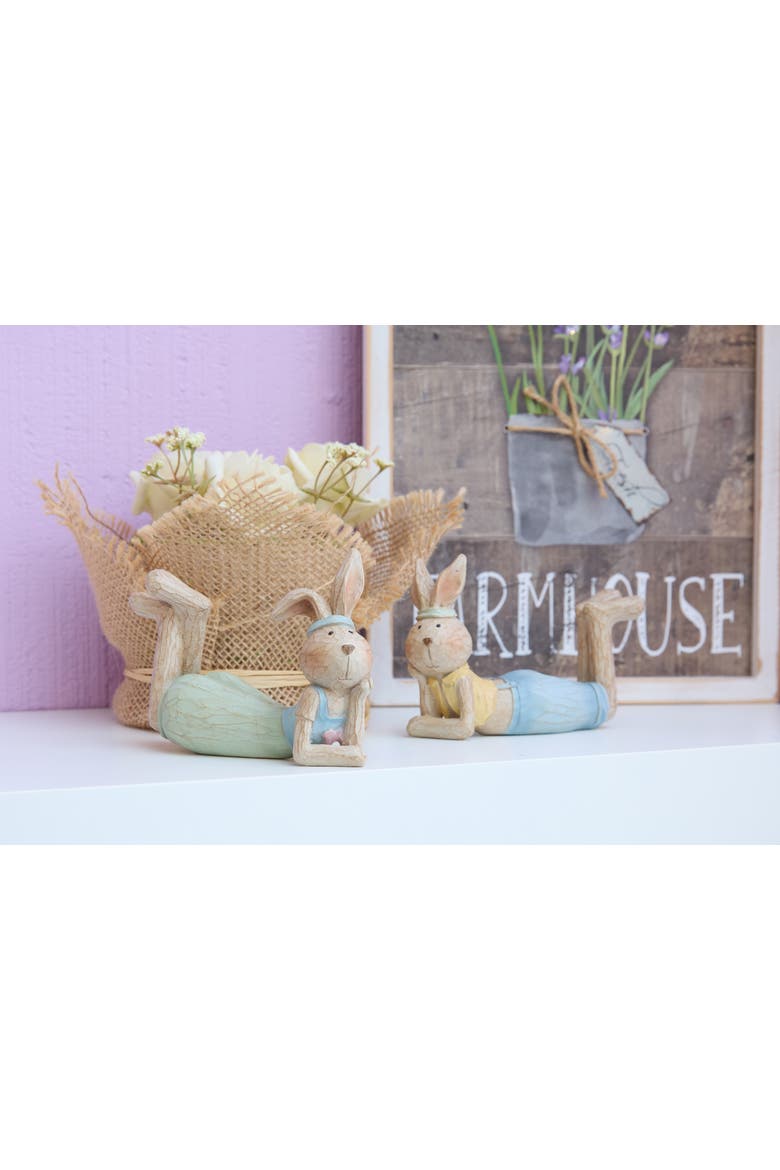Thinking Bunnies Easter Figurines Assortment of 2, Alternate, color, Brown