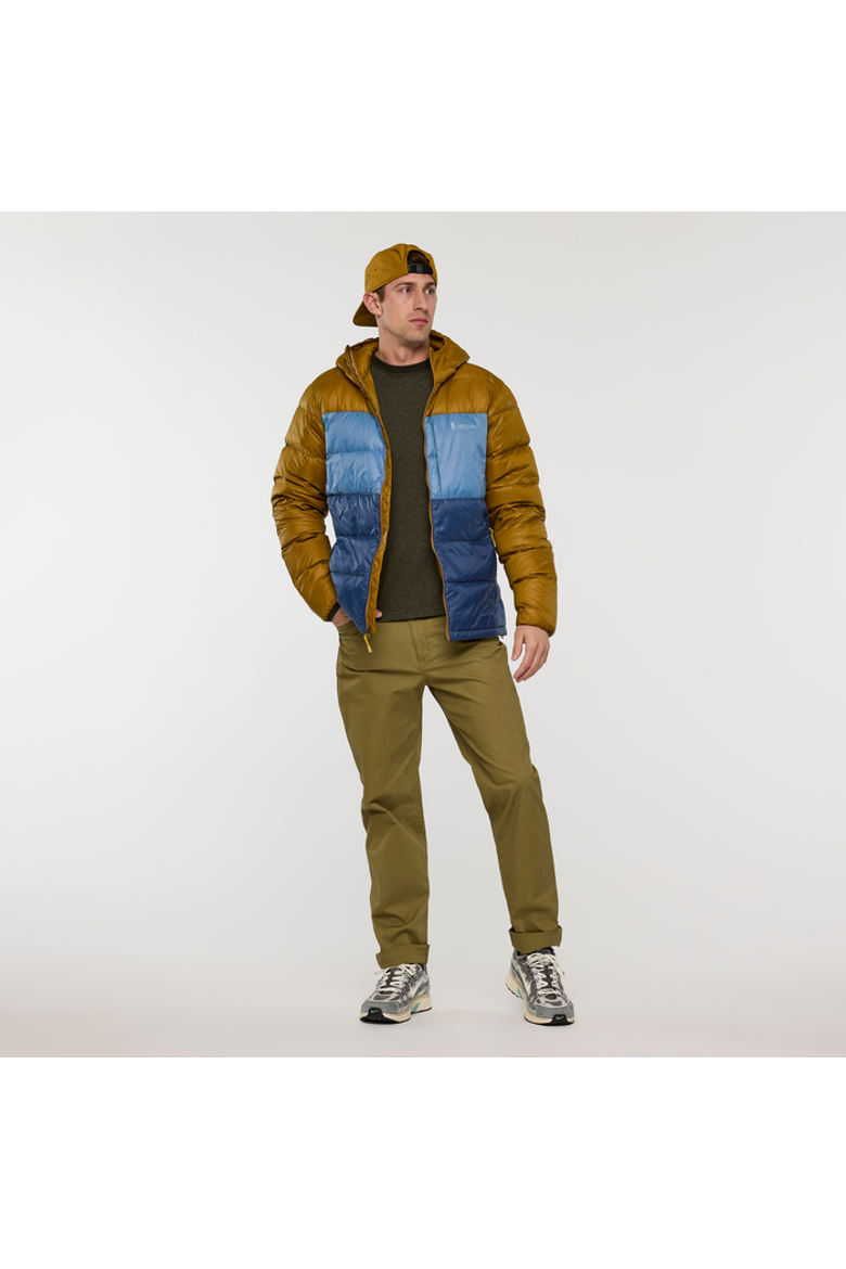 Fuego Max Down Hooded Jacket - Men's, Alternate, color, Bronze/Deep Sea