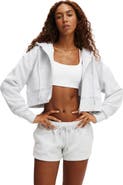 COTTON ON BODY Women's Active Plush Boxy Cropped Zip Through