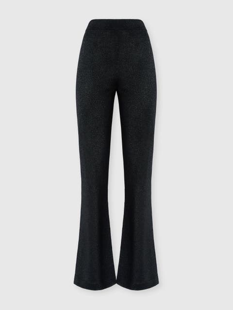 Lamé Fabric Flare Trousers