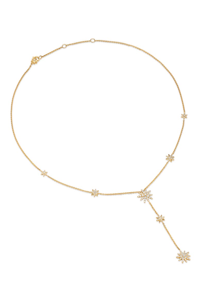 Starburst Pavé Diamond Y-Necklace, Alternate, color, GOLD