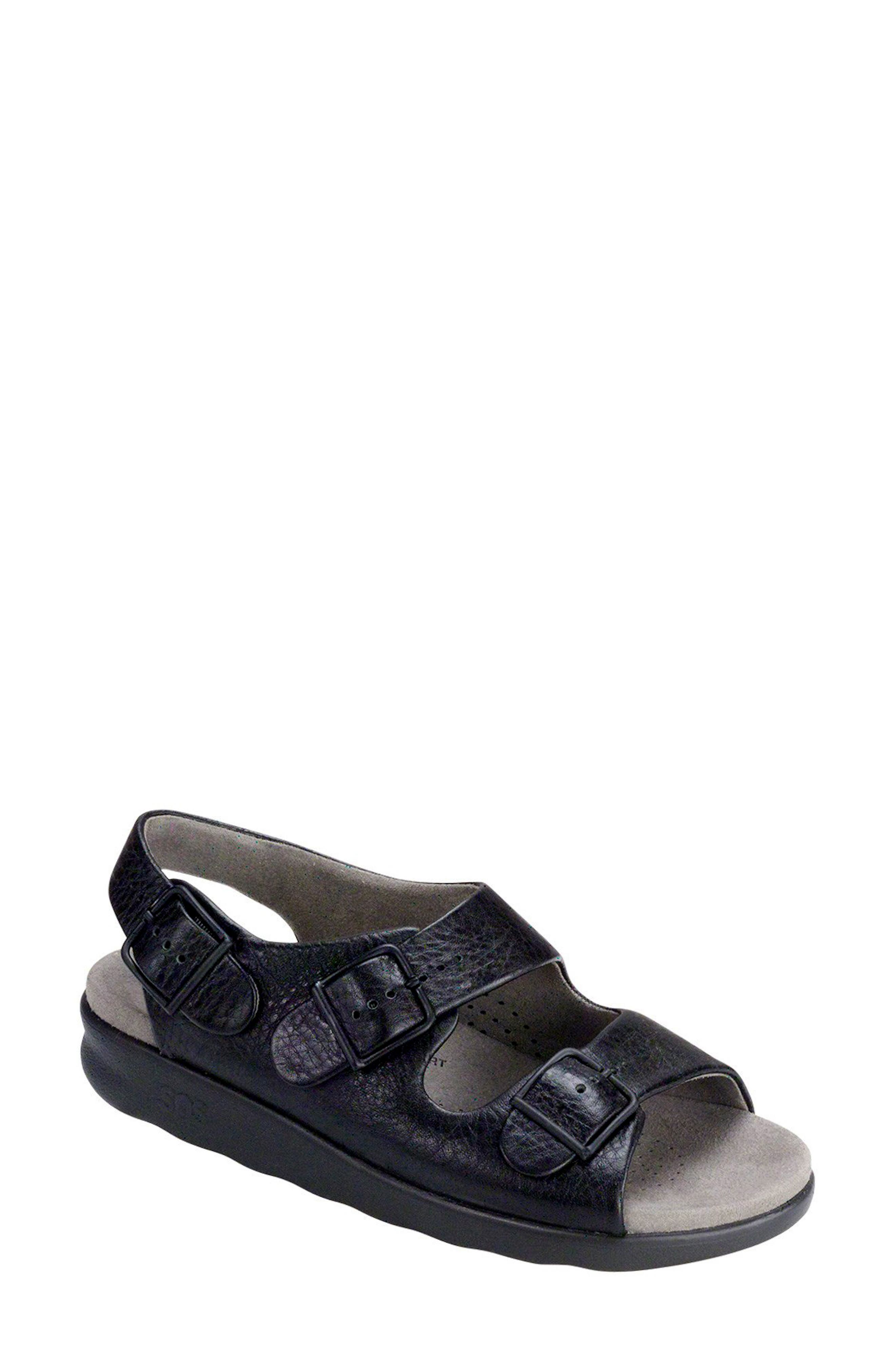 SAS Relaxed Slingback Sandal - Multiple Widths Available in Black 