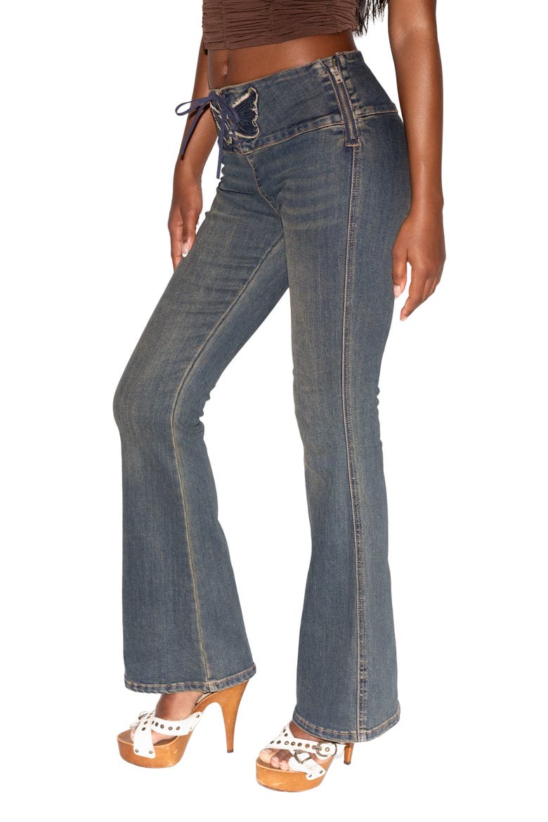 Riona Flare Jeans, Alternate, color, MID WASH