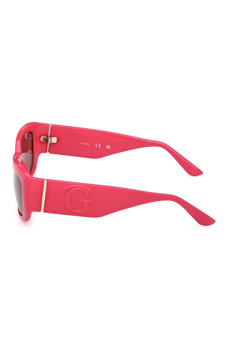 Rectangular Sunglasses, Alternate, color, SHINY PINK / BORDEAUX