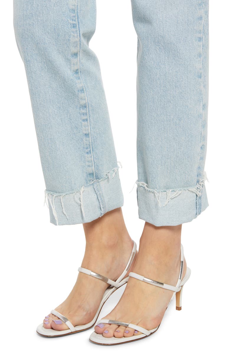 AG Alexxis High Waist Raw Hem Straight Leg Jeans, Alternate, color, Fame